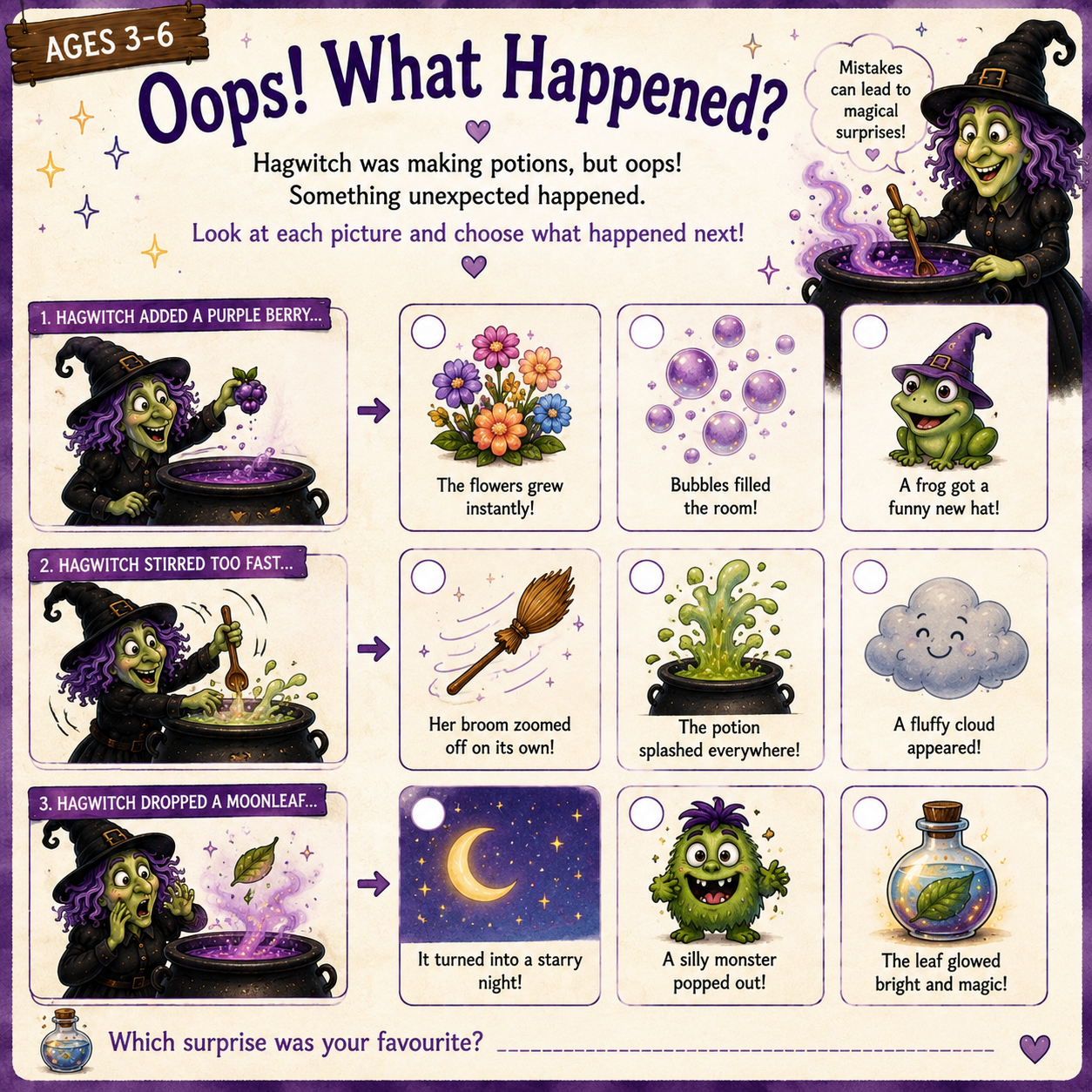 Oops! What Happened? — free printable from Mythical Land
