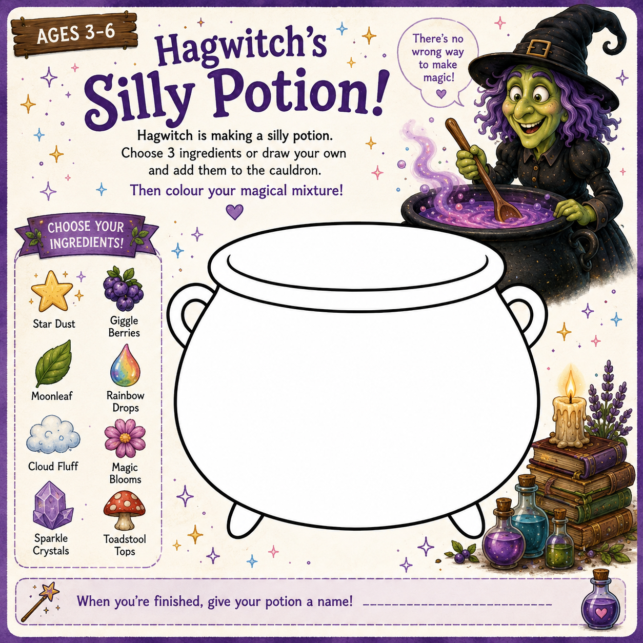 Hagwitch's Silly Potion! — free printable from Mythical Land