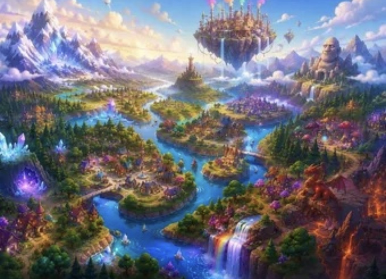 Illustrated map of Mythical Land