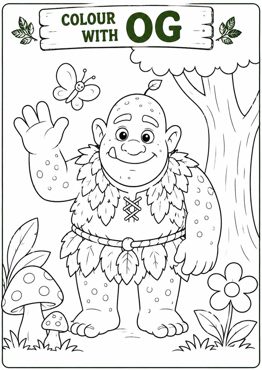 Colour with OG — free printable from Mythical Land